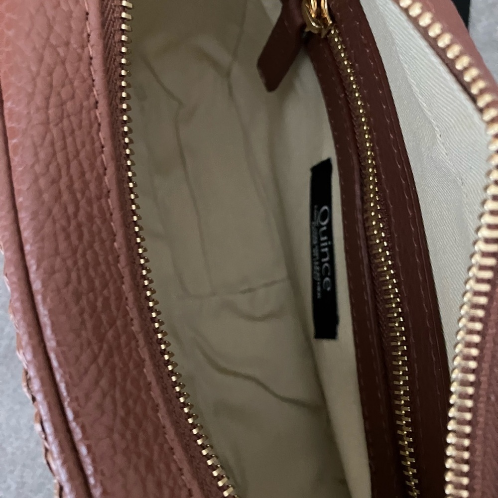NWT Quince Italian Leather & Raffia Crossbody - Picture 8 of 9